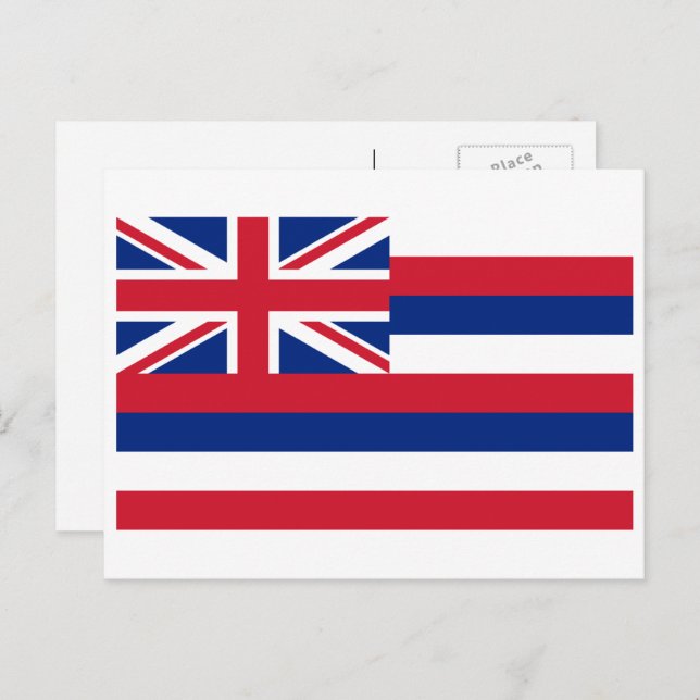 Hawaiianische Flagge, Flagge Hawaiis Postkarte (Vorne/Hinten)
