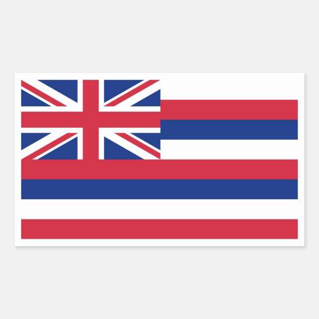 Hawaiianische Flagge, Flagge Hawaiis Rechteckiger Aufkleber (Vorderseite)