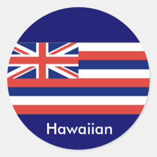 Hawaiianische Flaggenaufkleber Runder Aufkleber