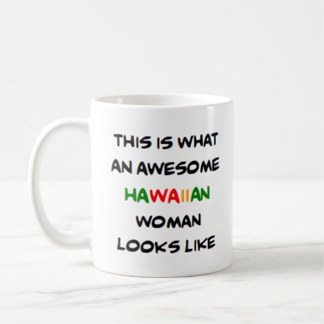 hawaiianische Frau, großartig Kaffeetasse (Links)