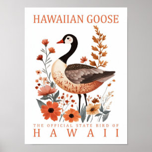 Hawaiianische Gans Vogel von Hawaii USA Reise Poster
