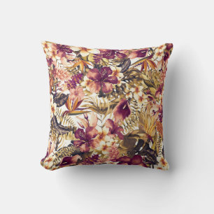 Hawaiianische Golden Tropics Elegante Vintage Mode Kissen
