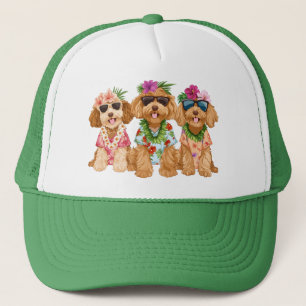 Hawaiianische Goldendoodle-Hunde Blumenlei Truckerkappe
