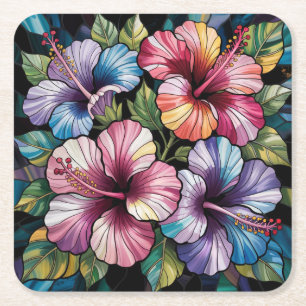 Hawaiianische Hibiskus Blume Untersetzer Set
