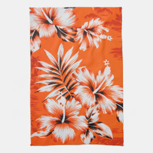 Hawaiianische Hibiskus-Blumen Hintergrund Geschirrtuch