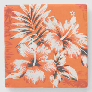 Hawaiianische Hibiskus-Blumen Hintergrund Steinuntersetzer