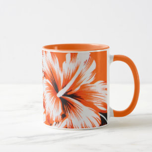 Hawaiianische Hibiskus-Blumen Hintergrund Tasse