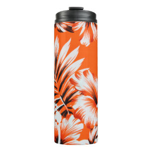 Hawaiianische Hibiskus-Blumen Hintergrund Thermosbecher