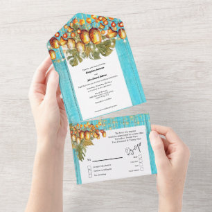 Hawaiianische Himmelsleuchten bohenhaftes Holz tro All In One Einladung