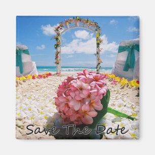 Hawaiianische Hochzeit speichert die Datumsmagnete Magnet