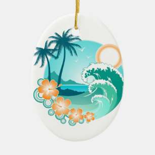 Hawaiianische Insel 1 Keramik Ornament