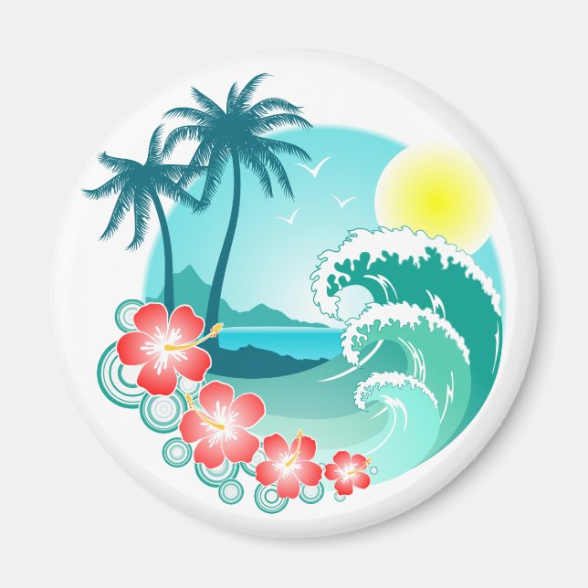 Hawaiianische Insel 3 Magnet (Vorne)