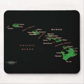 Hawaiianische Inselkarte Mousepad