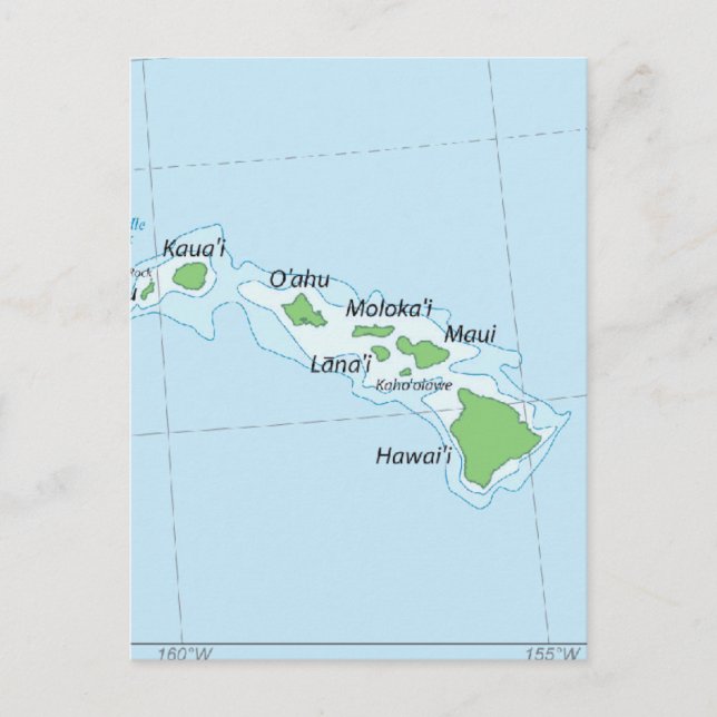 Hawaiianische Inselkette Postkarte (Vorderseite)