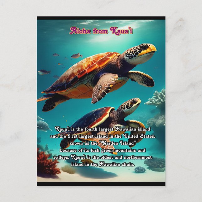 Hawaiianische Inseln Kauai Aloha Postkarte (Vorderseite)