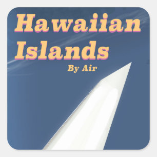 Hawaiianische Inseln kommerzielles Reiseplakat Quadratischer Aufkleber