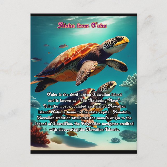 Hawaiianische Inseln Oahu Aloha Postkarte (Vorderseite)