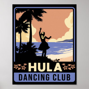 Hawaiianische Inseln Vintage-Souvenir Hula-Tanz Poster