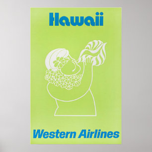 Hawaiianische Kunst Hawaii Druck Western Reiseplak Poster