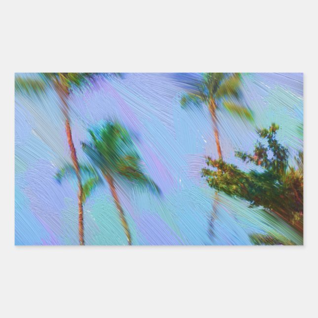 Hawaiianische Kunst Rechteckiger Aufkleber (Vorderseite)