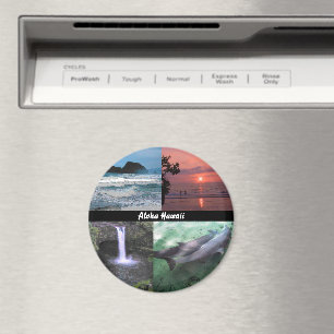 Hawaiianische Landschaft Vier Foto Aloha Hawaii Magnet