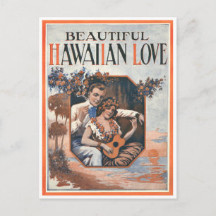 Hawaiianische Liebespostkarte Postkarte