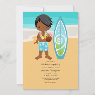 Hawaiianische Luau-Jungen-Geburtstagsfeier Einladung