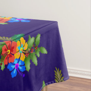 Hawaiianische Luau-Lila-Weihnachtsfeier Tischdecke