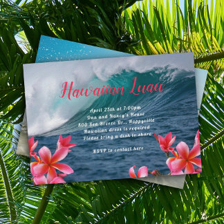 Hawaiianische Luau-Party-Einladung mit brandenden Einladung