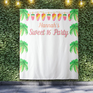 Hawaiianische Luau-Party Tropischer Fotobox-Hinter Wandteppich