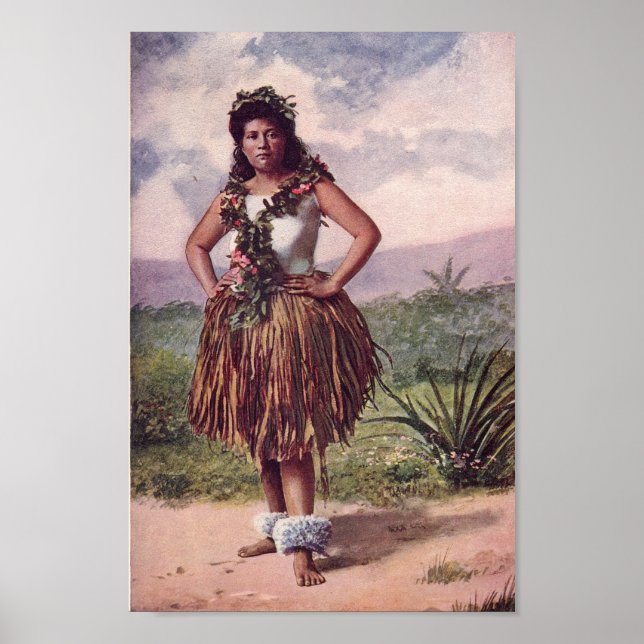 Hawaiianische Mädchen (Circa 1900) Poster (Vorne)