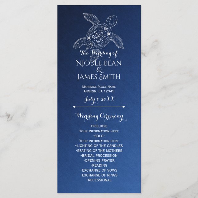 Hawaiianische Meeresschildkröte White on Blue Beac Programm (Vorderseite)