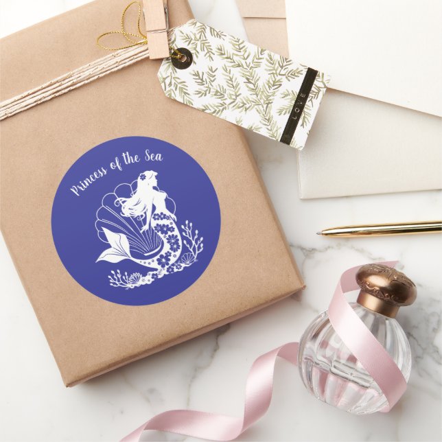 Hawaiianische Meerjungfrau-Prinzessin Runder Aufkleber (Schenken)