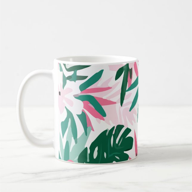 Hawaiianische Muster Rosa Blume Kaffeetasse (Links)