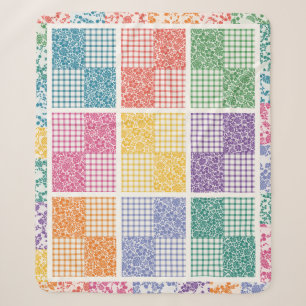 Hawaiianische Patchworkdecke Regenbogen Palaka Hib Sherpadecke