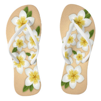 Hawaiianische Plumeria Frangipani Tropische Blume Flip Flops