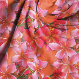 Hawaiianische Plumeria Rosa Blume in Orange Stoff