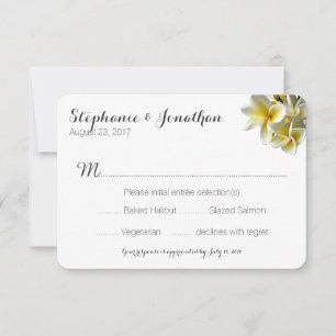 Hawaiianische Plumeria White Wedding Antwort mit M