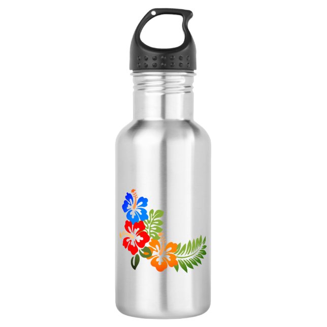 Hawaiianische Printwerbung Edelstahlflasche (Vorderseite)