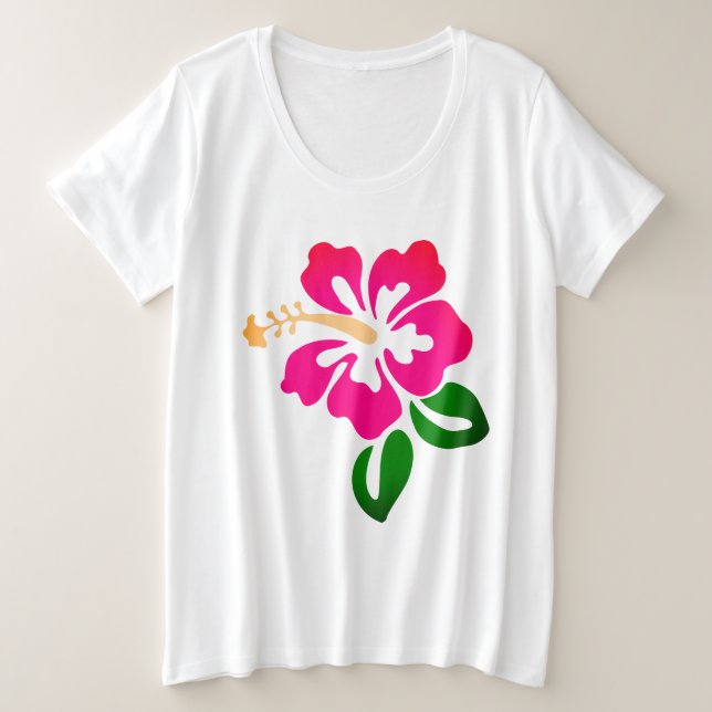 Hawaiianische Printwerbung Große Größe T-Shirt (Design vorne)