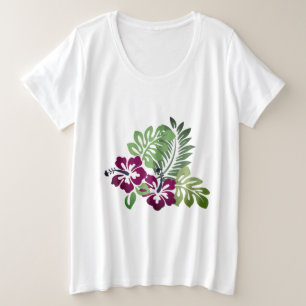 Hawaiianische Printwerbung Große Größe T-Shirt