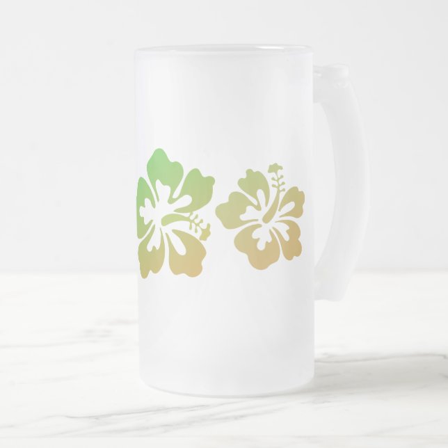 Hawaiianische Printwerbung Mattglas Bierglas (VorderseiteRechts)