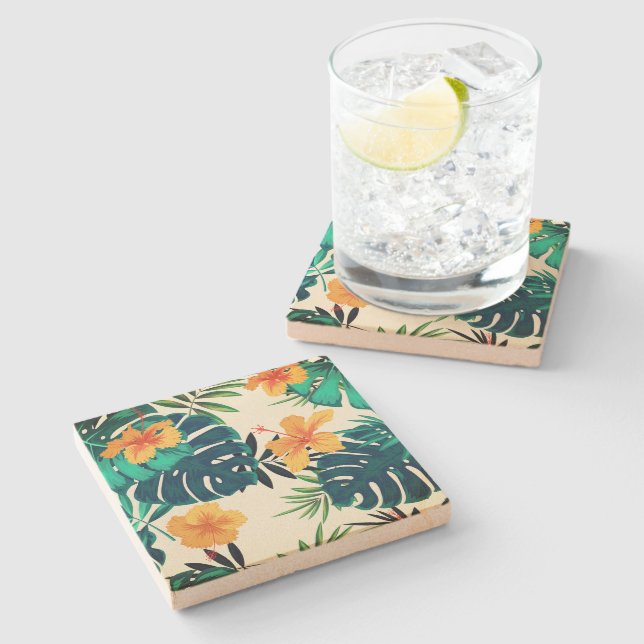 Hawaiianische Printwerbung Steinuntersetzer (Seitenansicht)