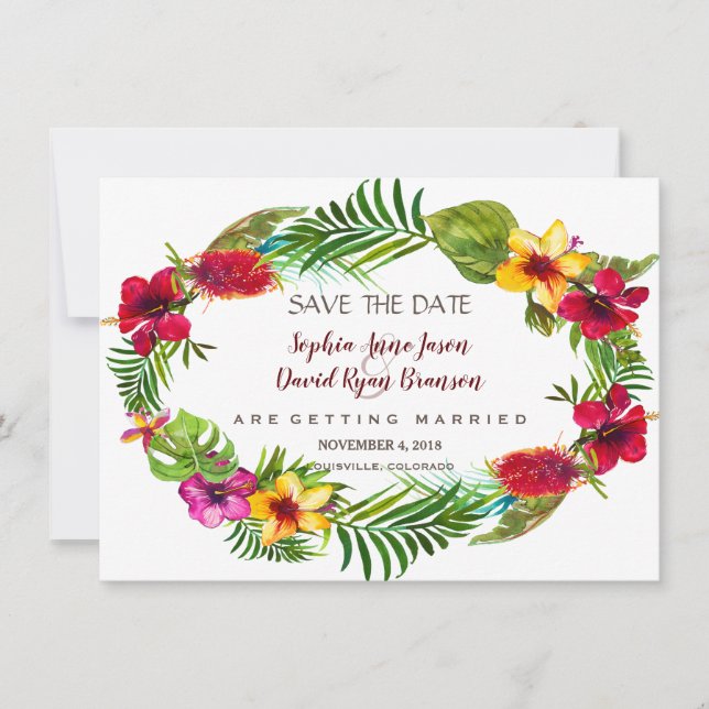 Hawaiianische Radiant Tropical Floral Save the Dat Save The Date (Vorderseite)