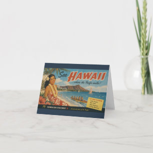 Hawaiianische Reisewerbung im Vintage-Stil Feiertagskarte
