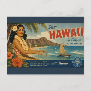 Hawaiianische Reisewerbung im Vintage-Stil Feiertagspostkarte