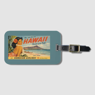Hawaiianische Reisewerbung im Vintage-Stil Gepäckanhänger