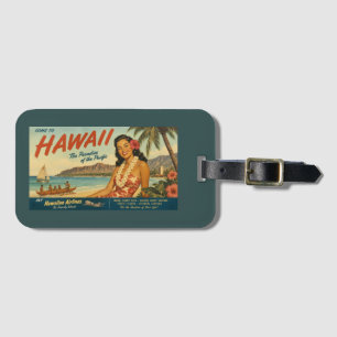 Hawaiianische Reisewerbung im Vintage-Stil Gepäckanhänger