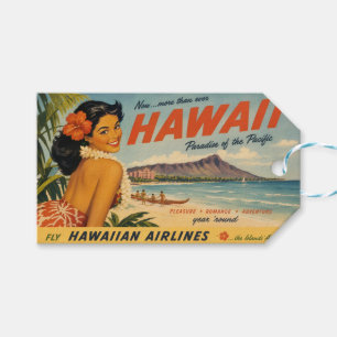 Hawaiianische Reisewerbung im Vintage-Stil Geschenkanhänger