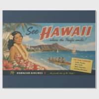 Hawaiianische Reisewerbung im Vintage-Stil